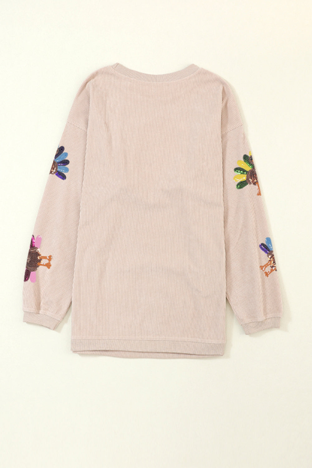 Parker & Jo™ Turkey Sequin Corded Oversized Long Sleeve Tee