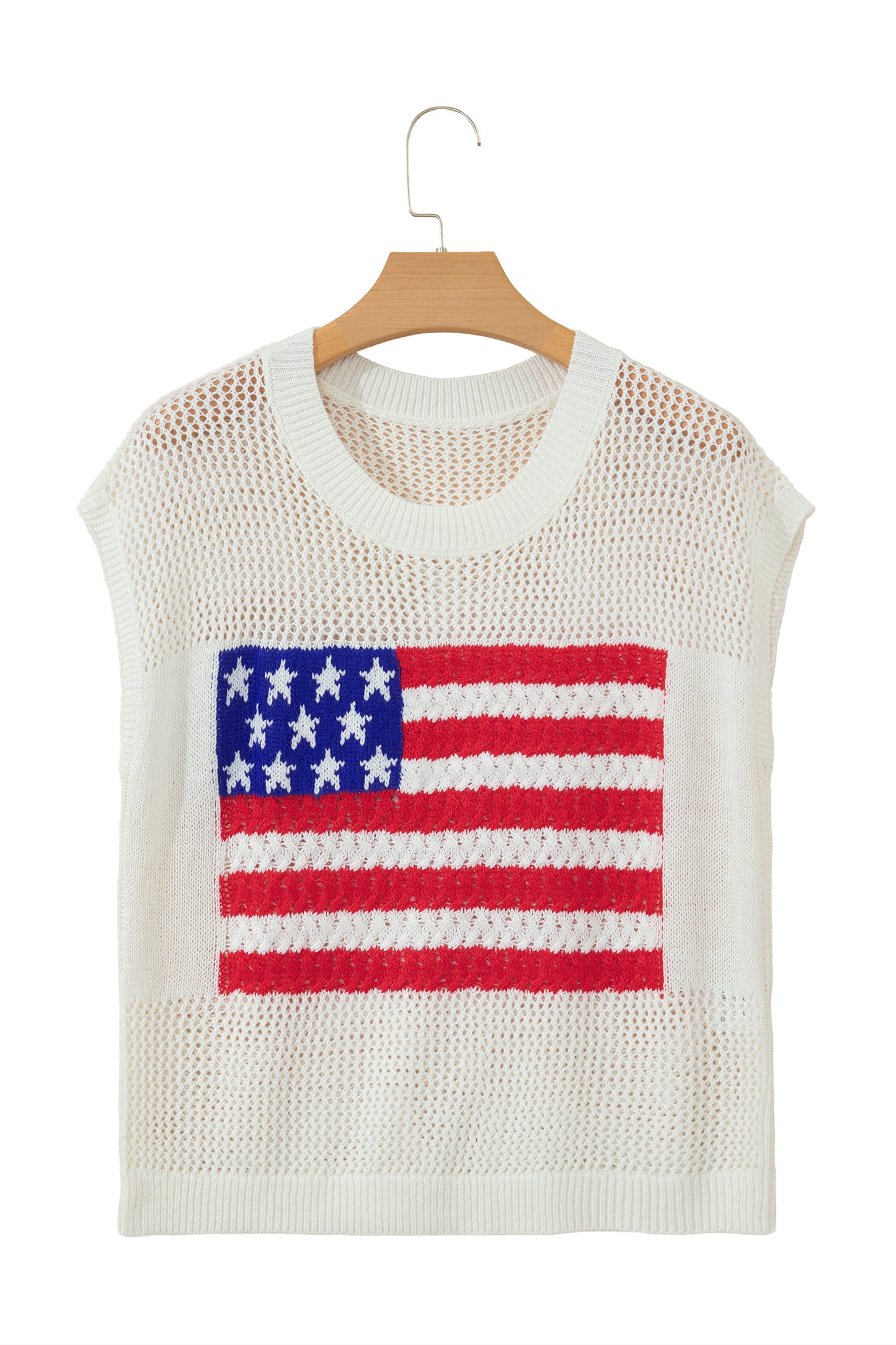 Parker & Jo™ White Flag Short Sleeve Sweater Top