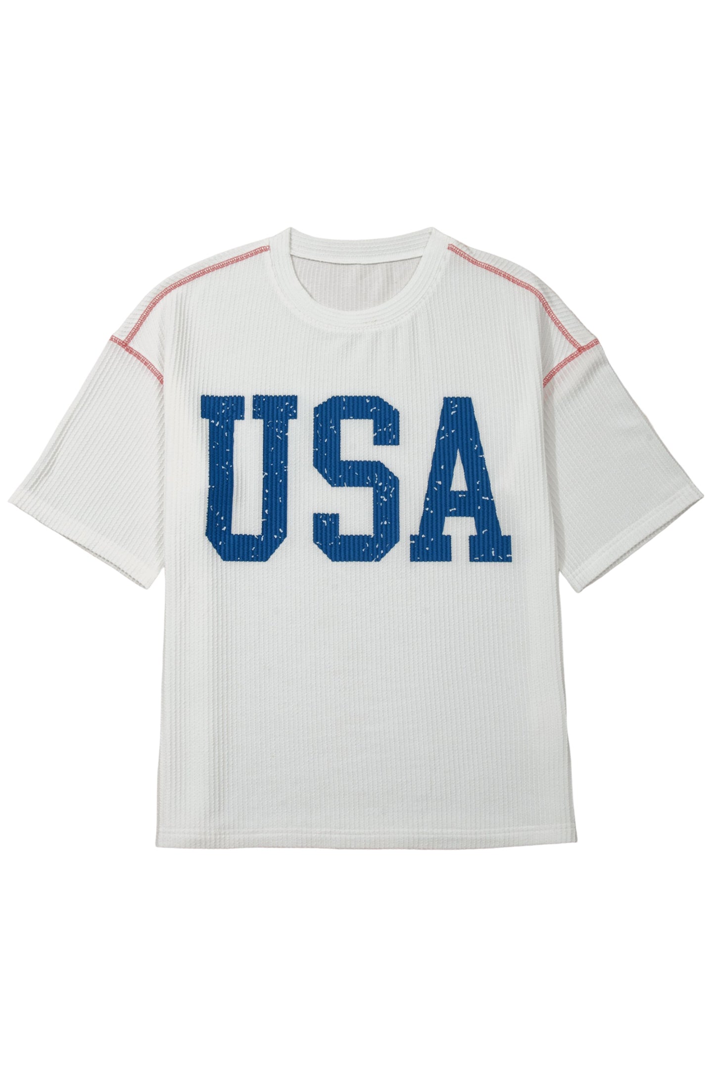 Parker & Jo™ USA American Half Sleeve Loose Ribbed Top