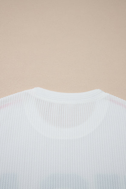 Parker & Jo™ USA American Half Sleeve Loose Ribbed Top