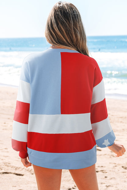 Parker & Jo™ Vintage American Flag Oversized Pullover