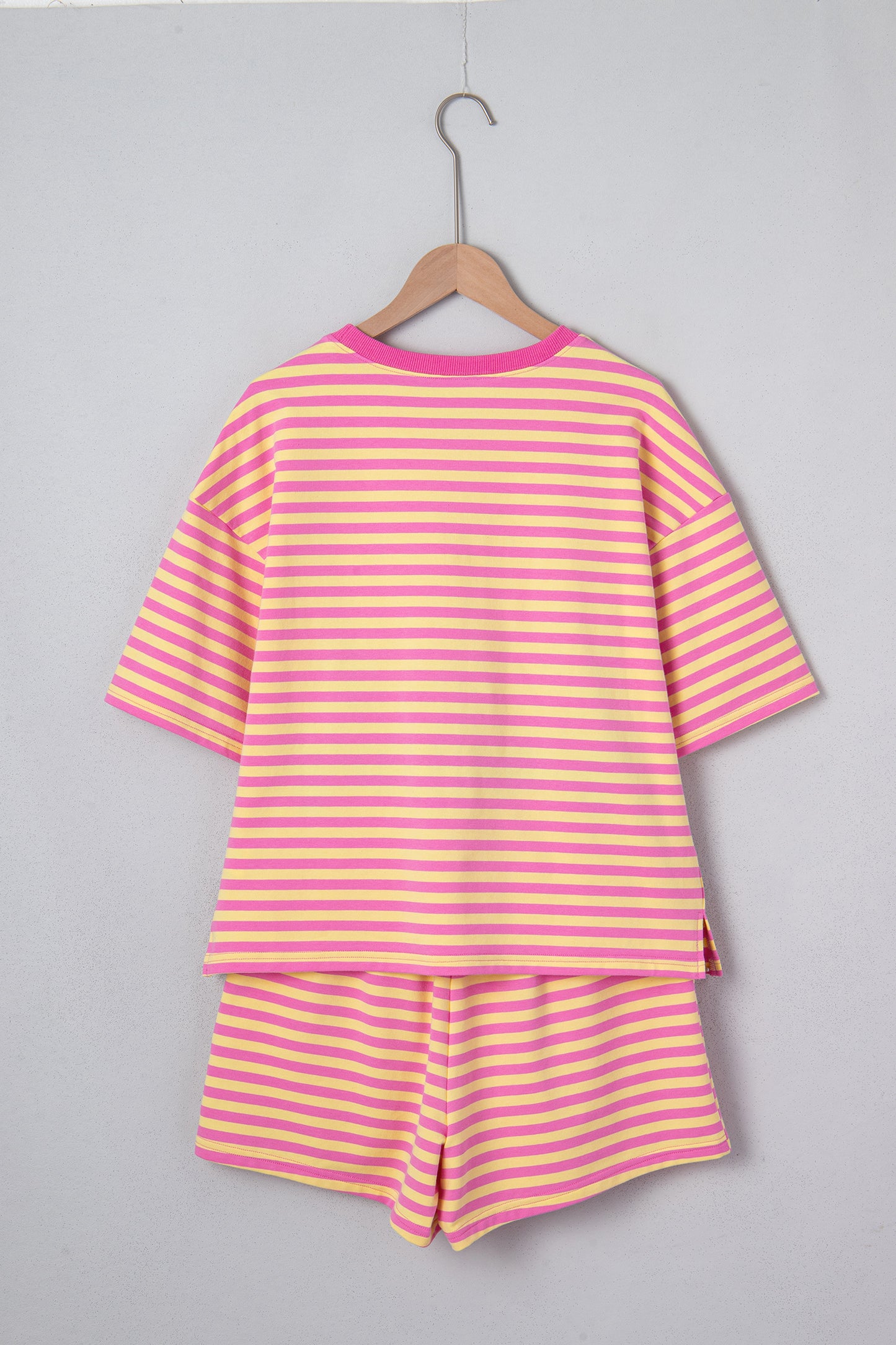 Parker & Jo™ Pink and Orange Striped Terry Short Set