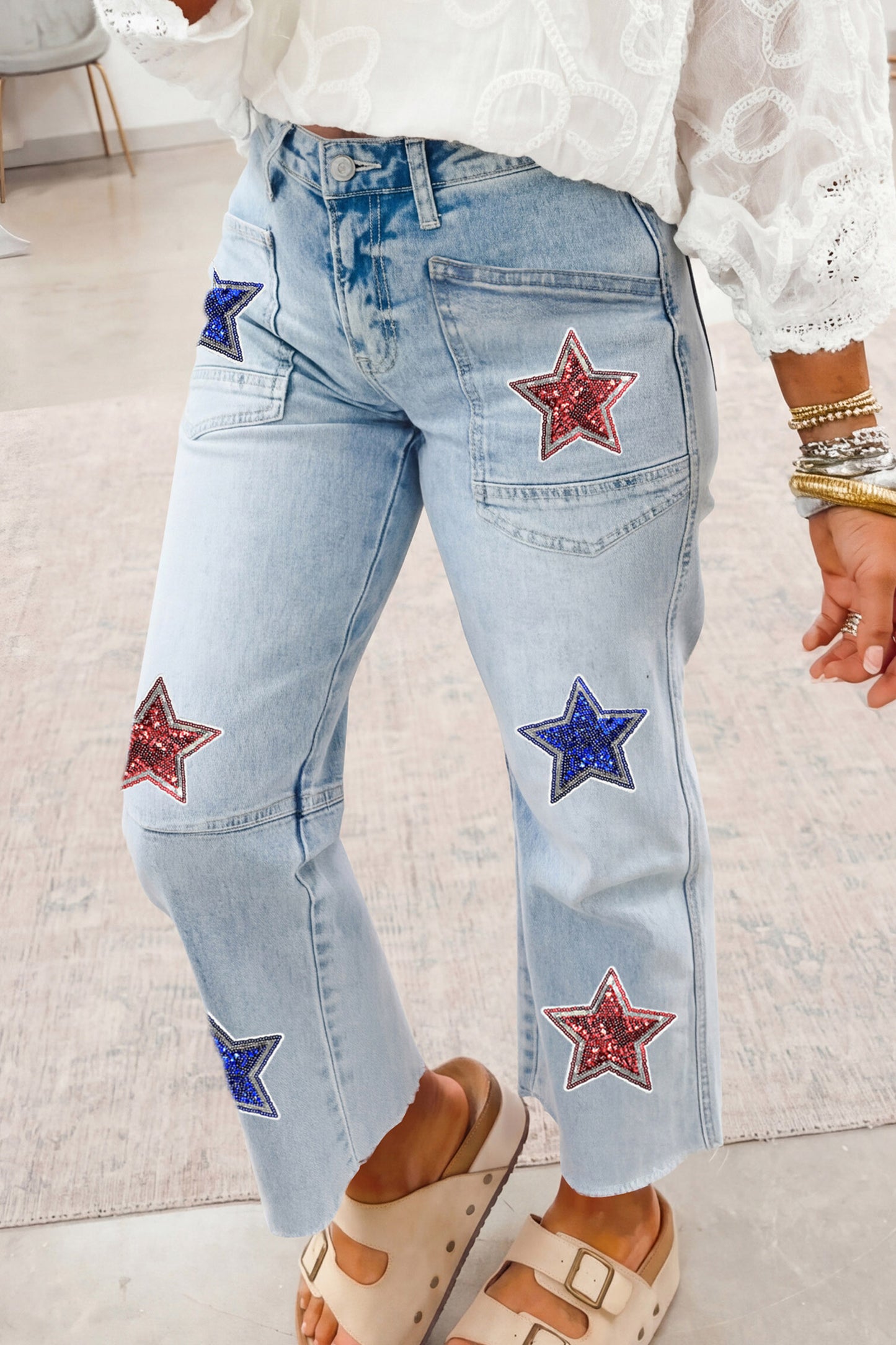 Parker & Jo™ Patriotic Sequin Solid Star Jeans
