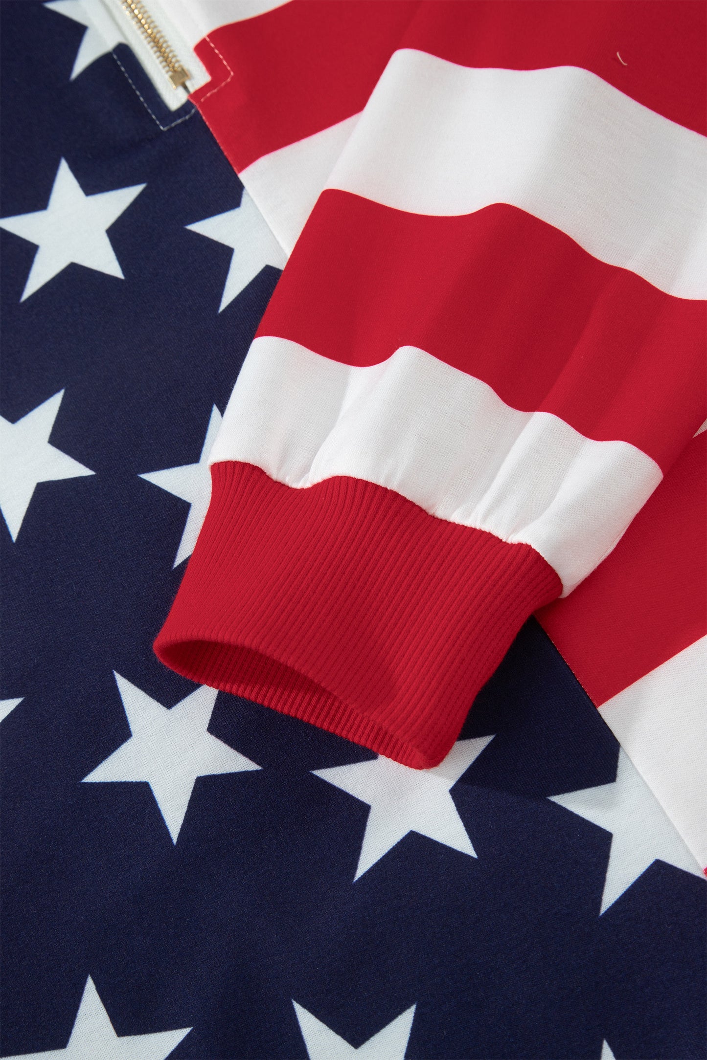 Parker & Jo™  American Flag Zipped Collar Oversized Sweatshirt