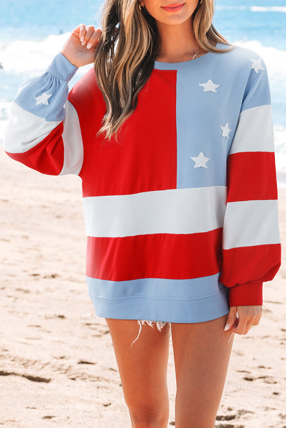 Parker & Jo™ Vintage American Flag Oversized Pullover