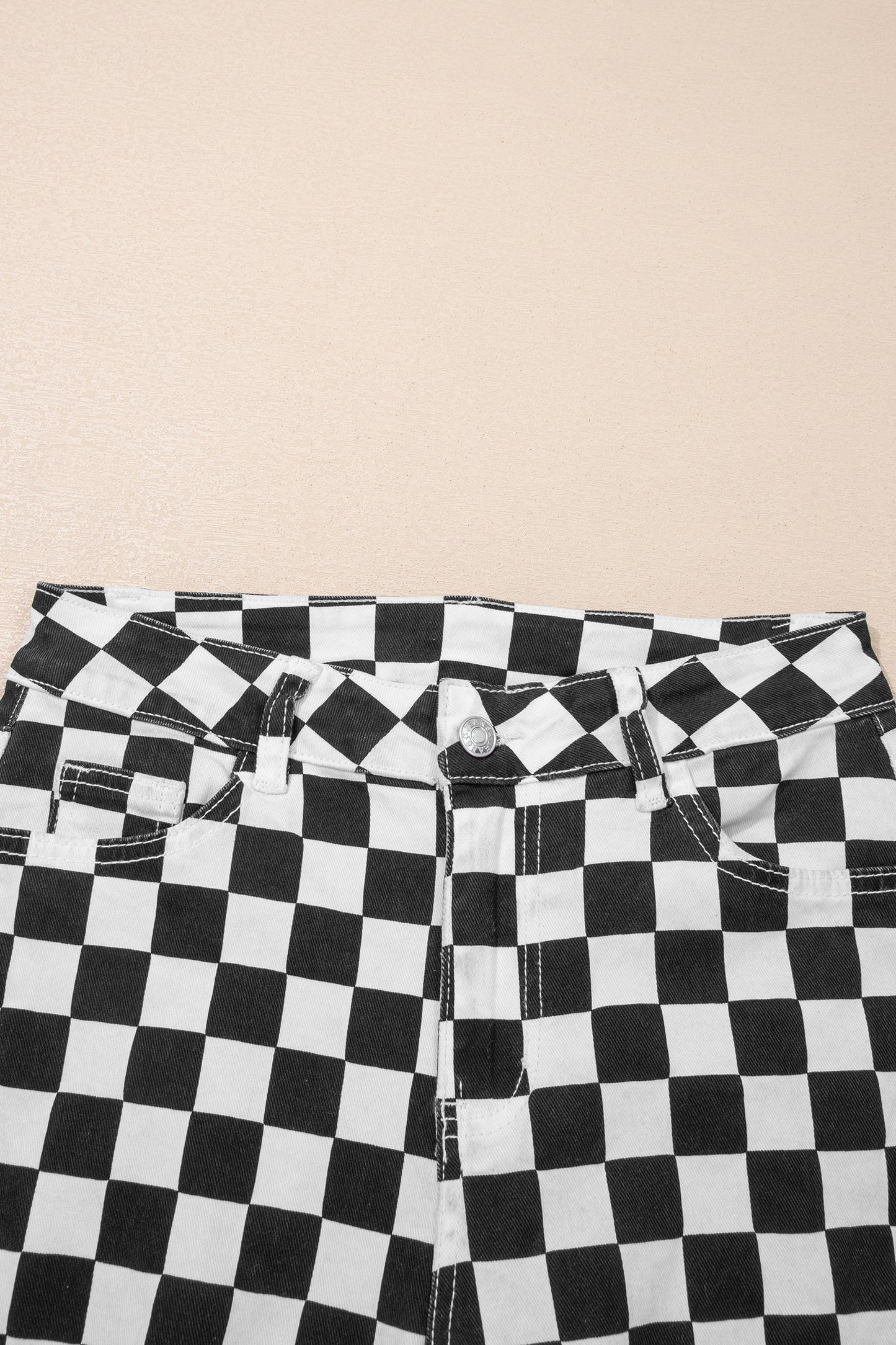 Parker & Jo™ Black Checkerboard Distressed Cropped Jeans
