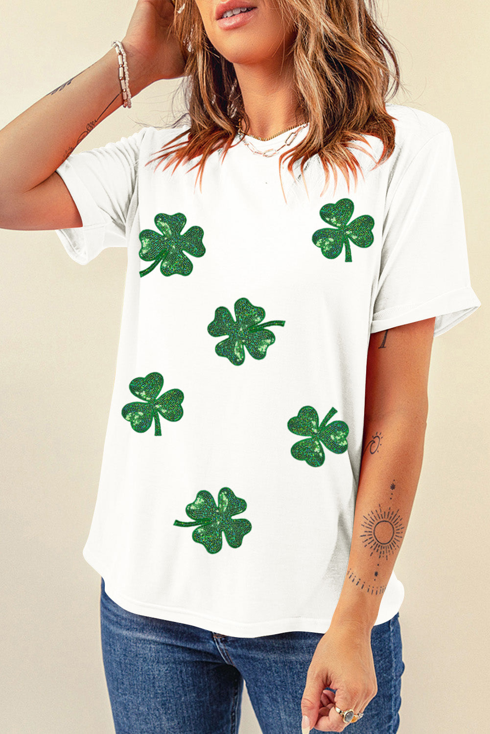 Parker & Jo™ Lucky Clover Sequin Tee