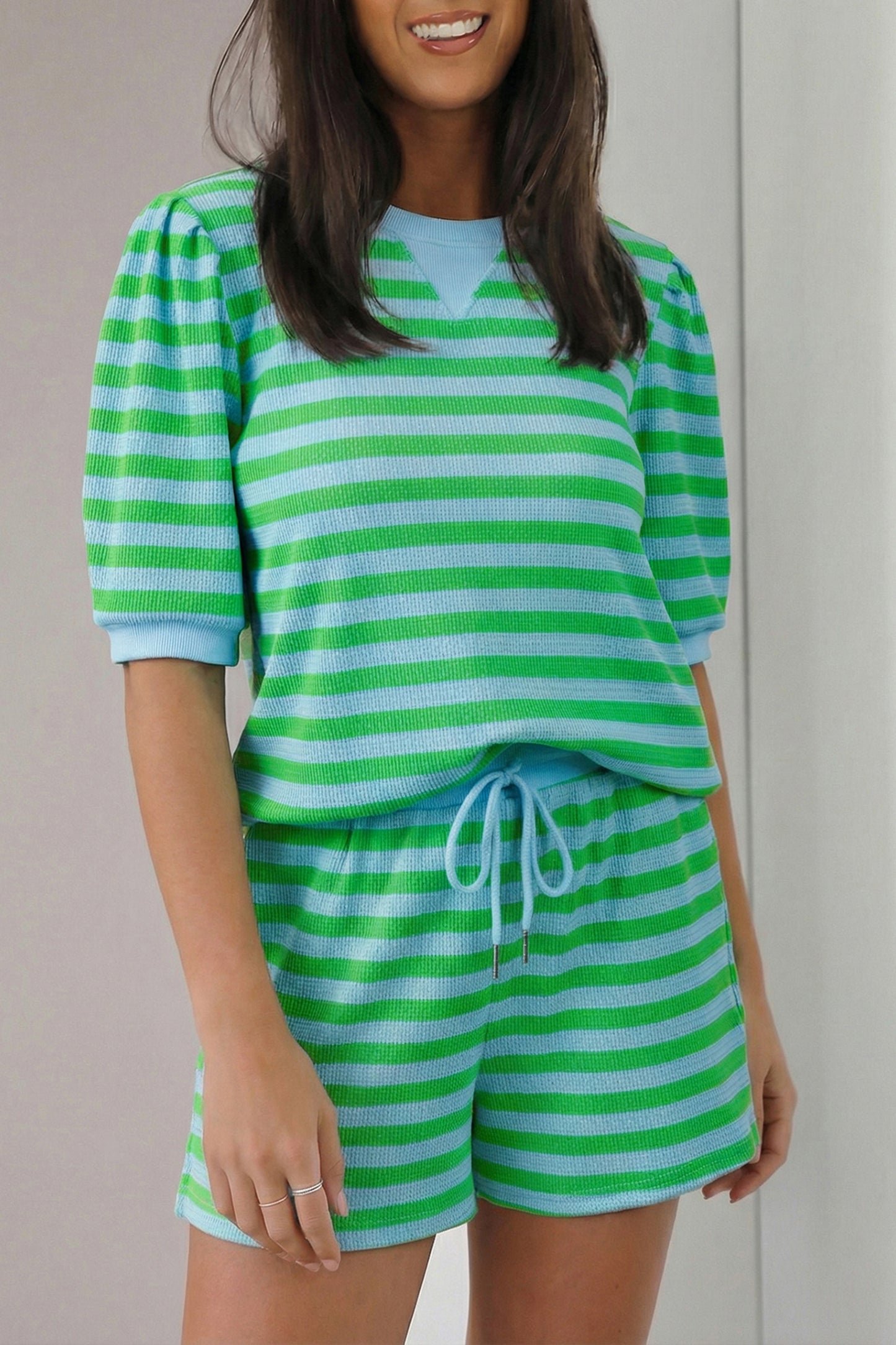 Parker & Jo™ Green Striped Short Set