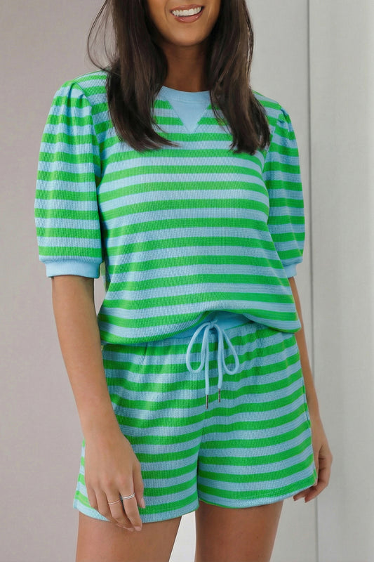 Parker & Jo™ Green Striped Short Set