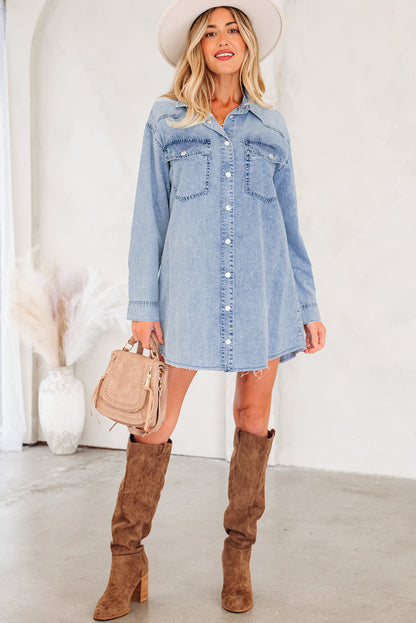 Parker & Jo™  Light Wash Denim Loose Shirt Dress