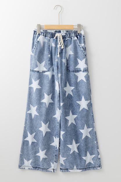 Parker & Jo™ Star Drawstring Wide Leg Jeans