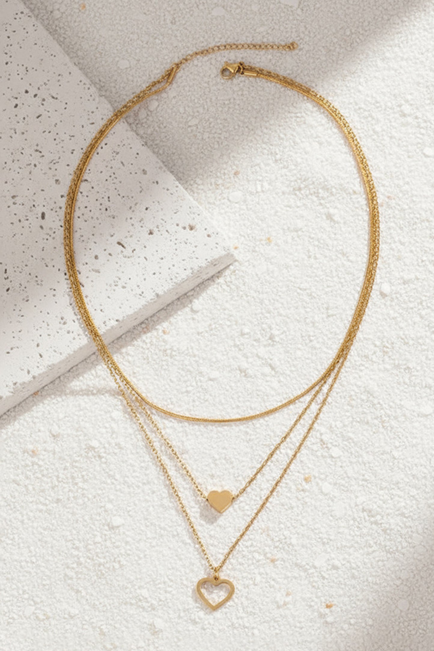 Parker & Jo™ Gold Plated Triple Layered Heart Necklace