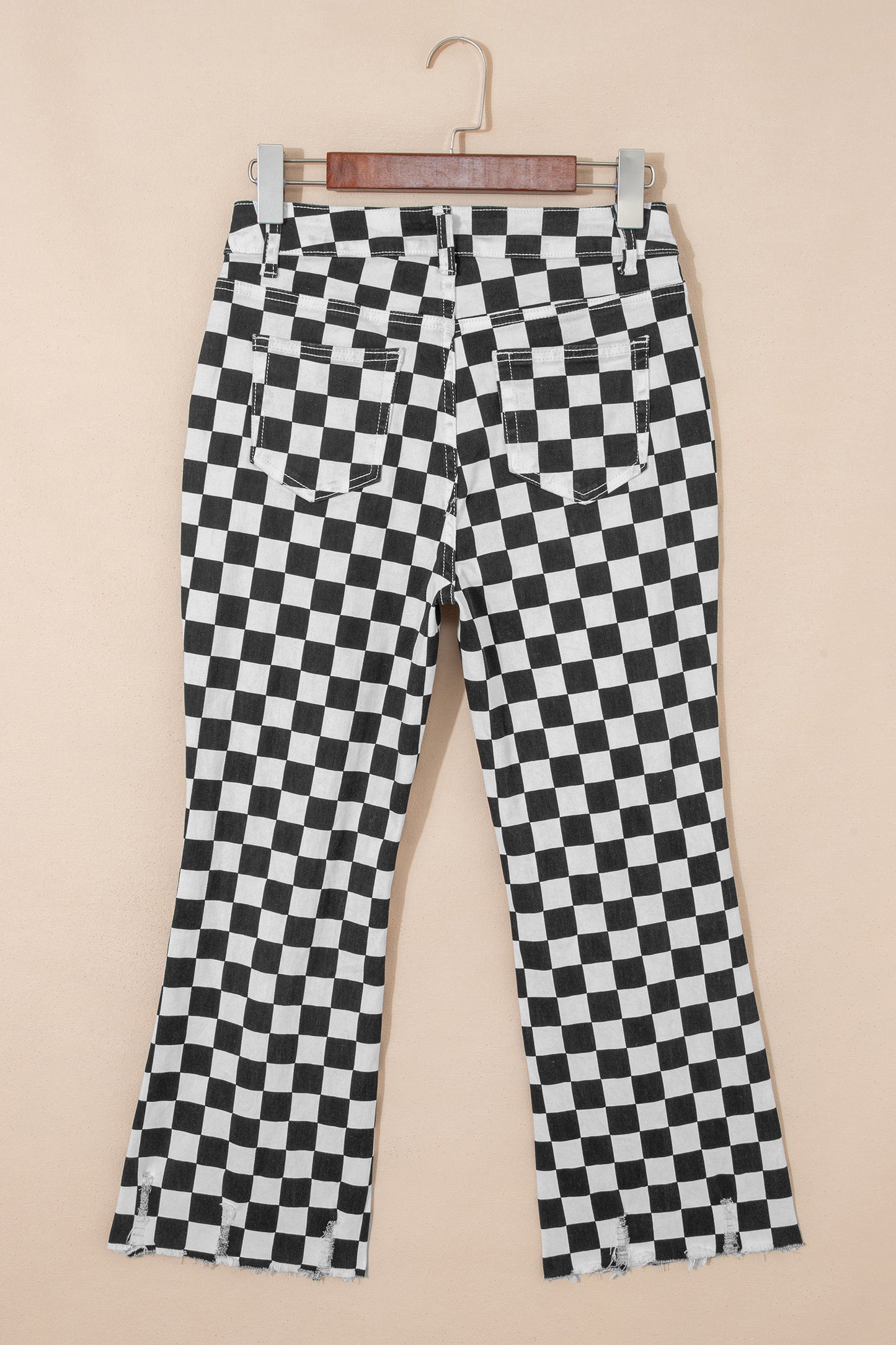 Parker & Jo™ Black Checkerboard Distressed Cropped Jeans
