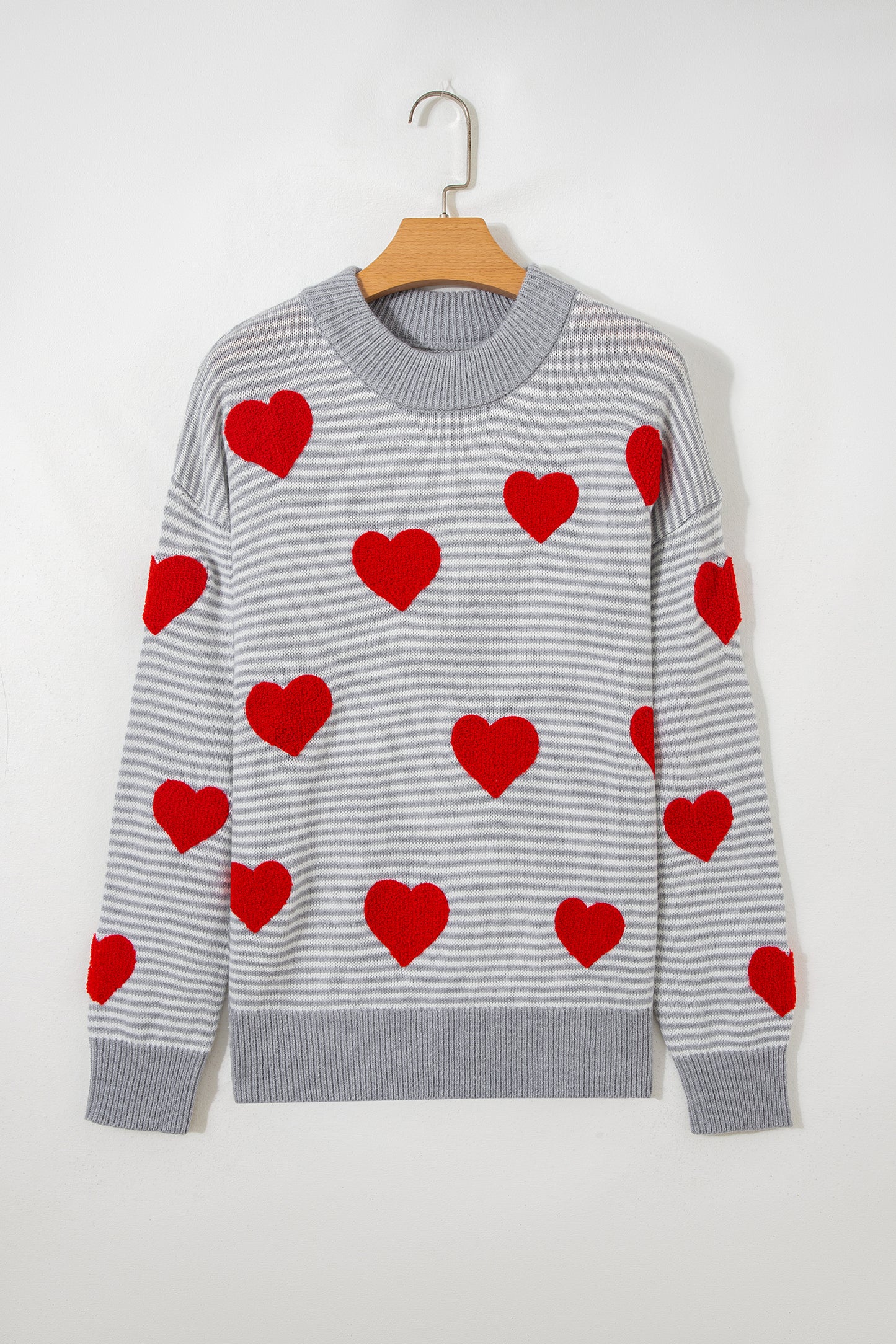 Parker & Jo™ Gray Red Heart Valentine Knit Sweater