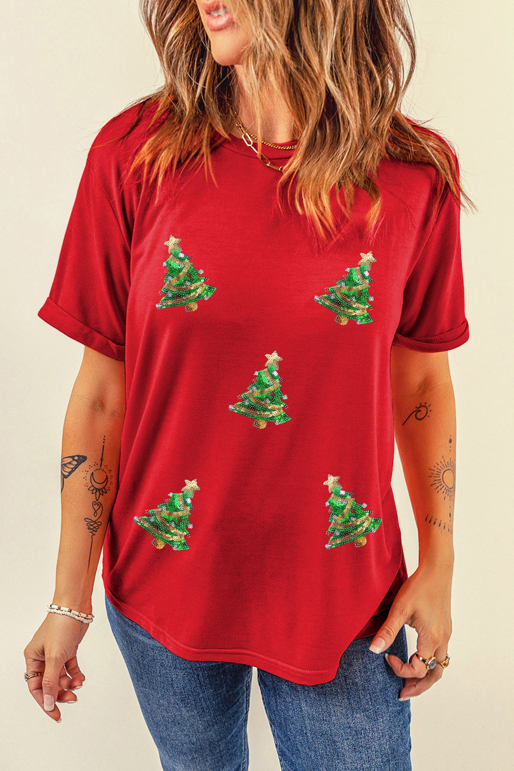 Parker & Jo™ Red Sequin Christmas Tree Tee