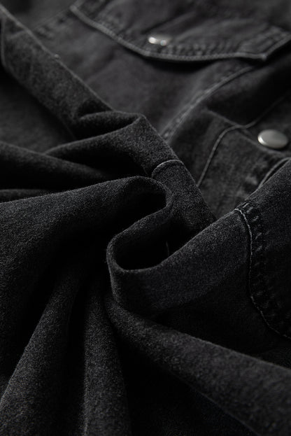 Parker & Jo™ Black Grey Denim Loose Shirt Dress