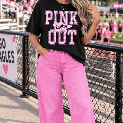 Parker & Jo™ Custom Personalized Pink Out Pennant Flag Comfort Colors Tee Shirt