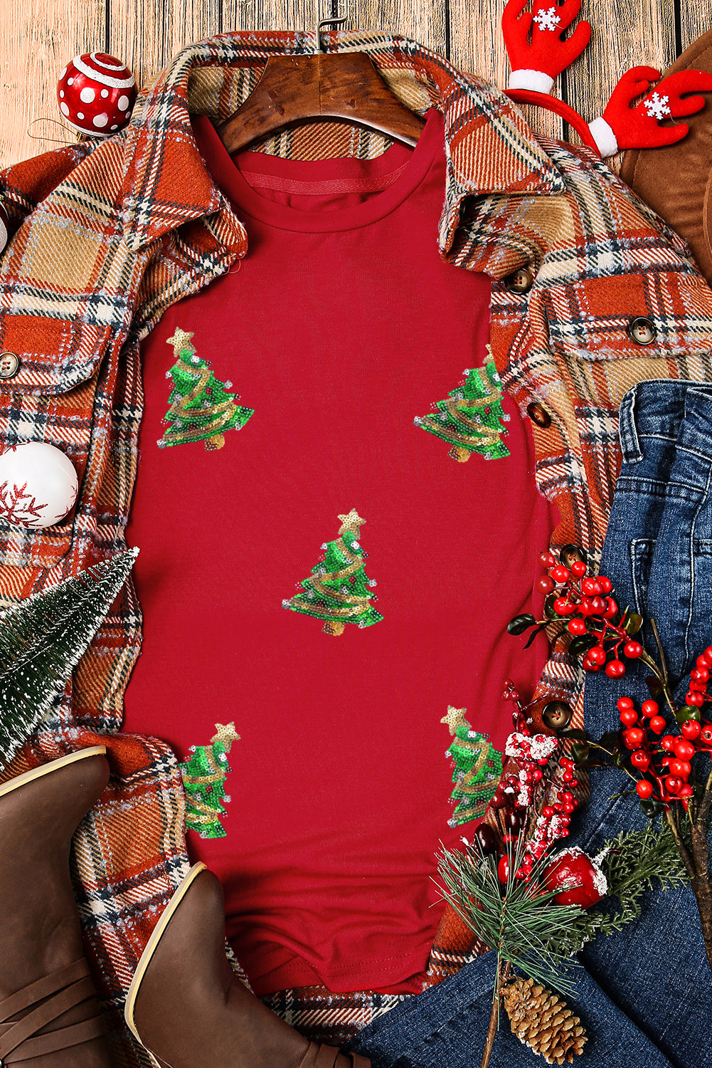 Parker & Jo™ Red Sequin Christmas Tree Tee