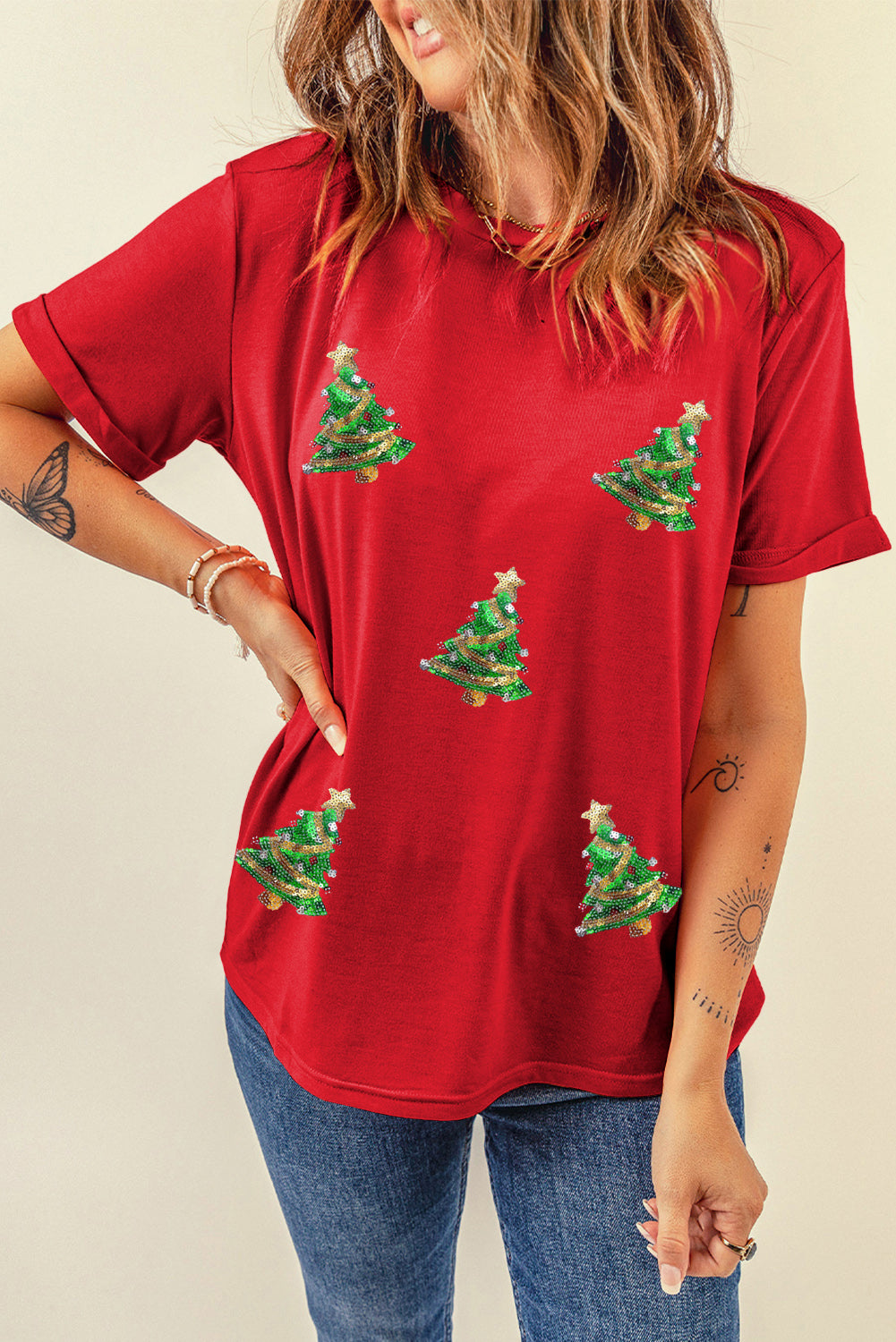 Parker & Jo™ Red Sequin Christmas Tree Tee