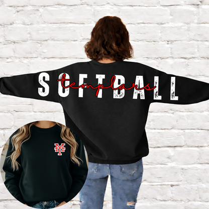 PERSONALIZED CUSTOM Long Big Across The Back P+J Original Design™ unisex crewneck sweatshirt