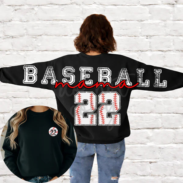PERSONALIZED CUSTOM BASEBALL Big Back P+J Original Design™ unisex crewneck sweatshirt