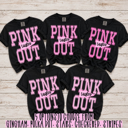 Parker & Jo™ Custom Personalized Pink Out Pennant Flag Comfort Colors Tee Shirt
