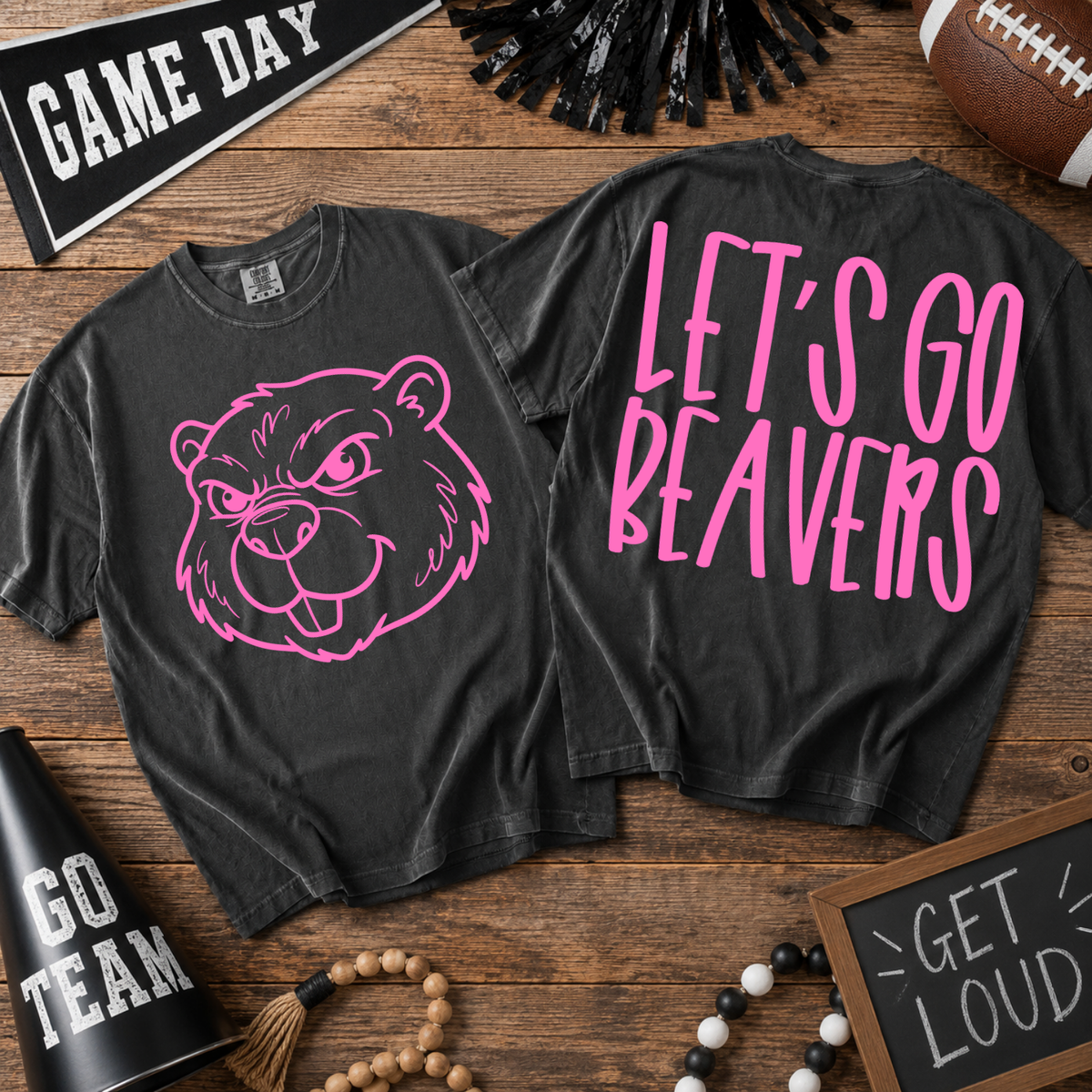Parker & Jo™ Original Design | Pink Out Mascot Comfort Colors Pepper Tee Shirt
