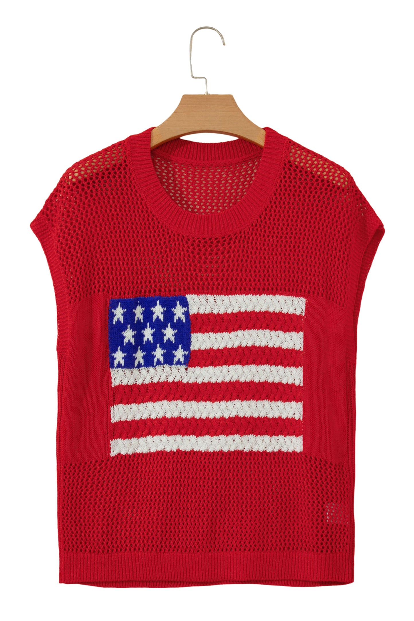 Parker & Jo™ Red Flag Short Sleeve Sweater Top