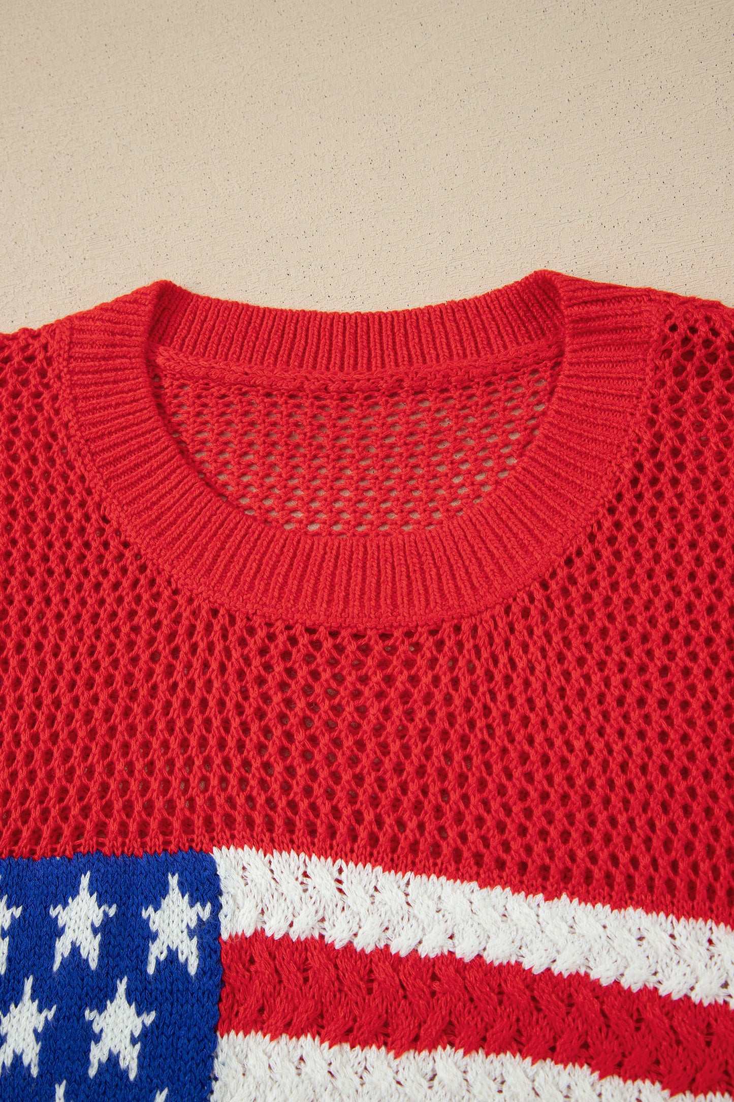 Parker & Jo™ Red Flag Short Sleeve Sweater Top