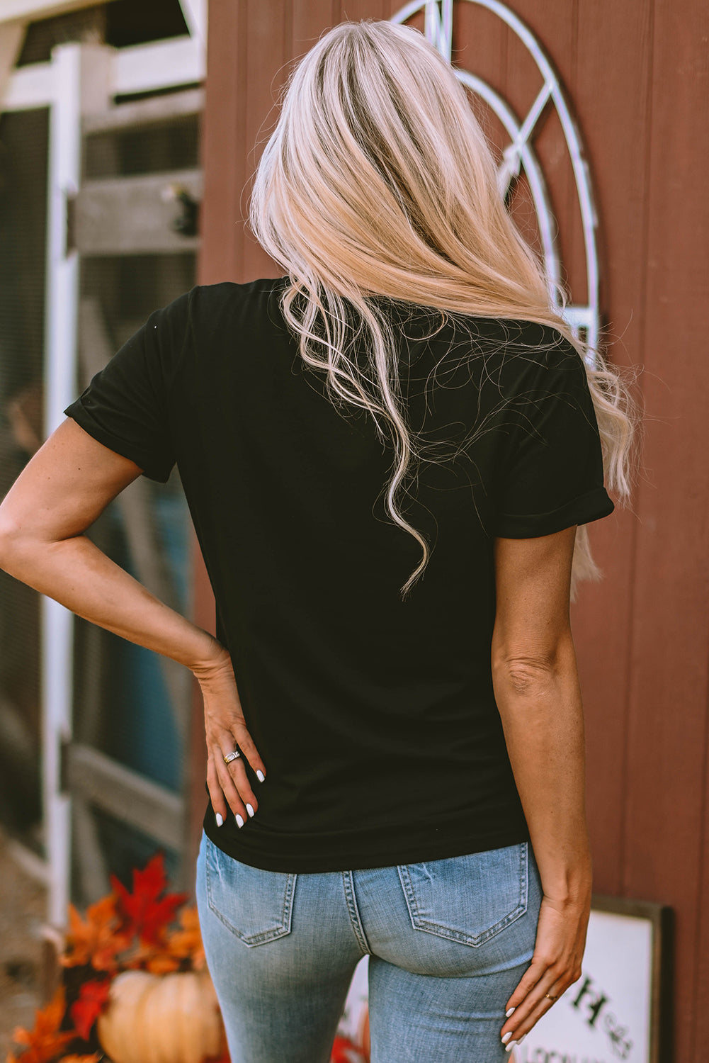 Parker & Jo™ Black Ghost Bow Sequin Halloween Tee