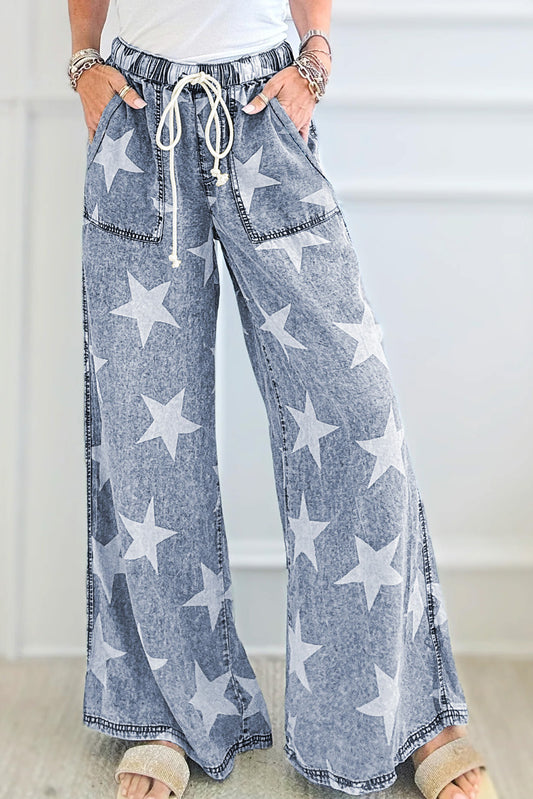 Parker & Jo™ Star Drawstring Wide Leg Jeans