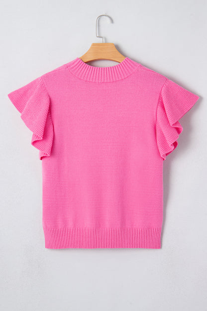 Parker & Jo™ Pink Ruffle Short Sleeve Sweater