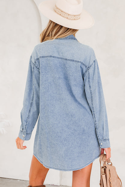 Parker & Jo™  Light Wash Denim Loose Shirt Dress