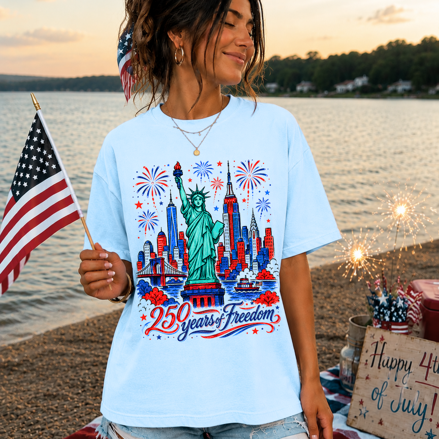 Parker & Jo™ Original Design | 250 Years of Freedom Statue of Liberty Graphic Tee